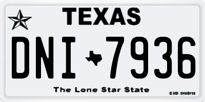 TX license plate DNI7936