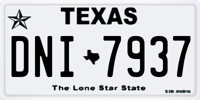 TX license plate DNI7937