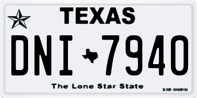 TX license plate DNI7940