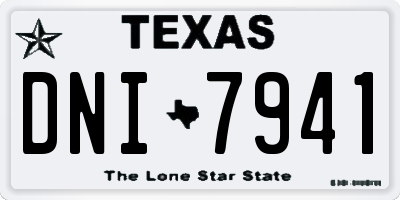 TX license plate DNI7941