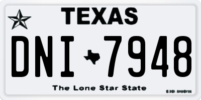 TX license plate DNI7948