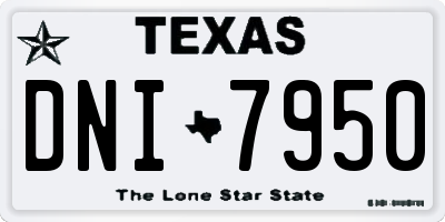 TX license plate DNI7950