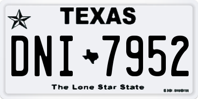 TX license plate DNI7952
