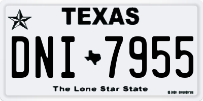 TX license plate DNI7955