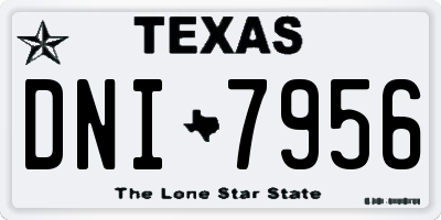 TX license plate DNI7956