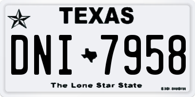 TX license plate DNI7958
