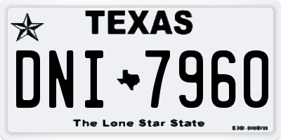 TX license plate DNI7960