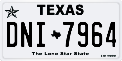 TX license plate DNI7964