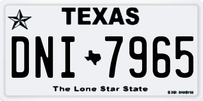 TX license plate DNI7965