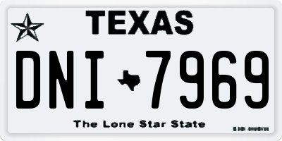 TX license plate DNI7969