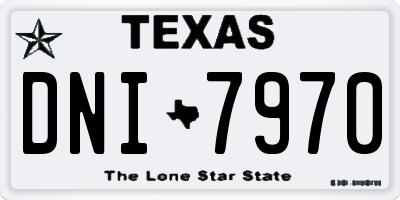 TX license plate DNI7970