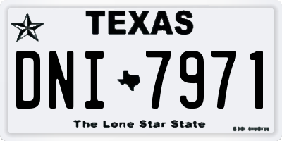 TX license plate DNI7971