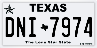 TX license plate DNI7974