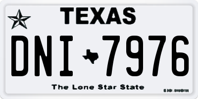 TX license plate DNI7976