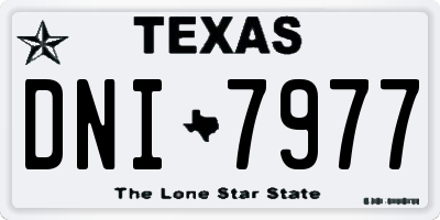 TX license plate DNI7977