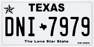 TX license plate DNI7979