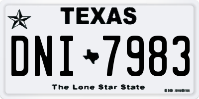 TX license plate DNI7983