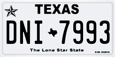 TX license plate DNI7993
