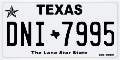 TX license plate DNI7995