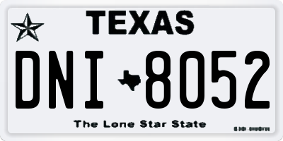 TX license plate DNI8052