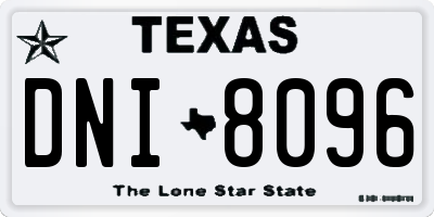 TX license plate DNI8096