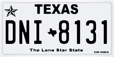 TX license plate DNI8131