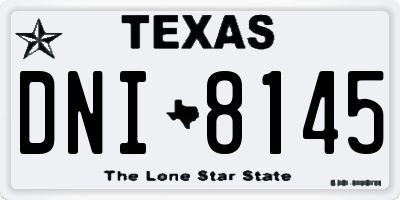 TX license plate DNI8145
