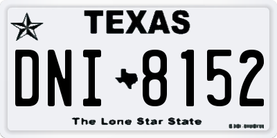 TX license plate DNI8152