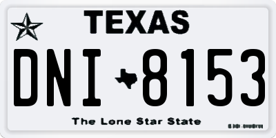 TX license plate DNI8153