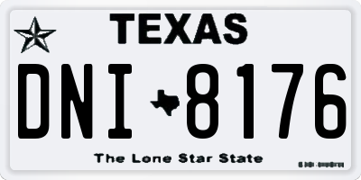 TX license plate DNI8176