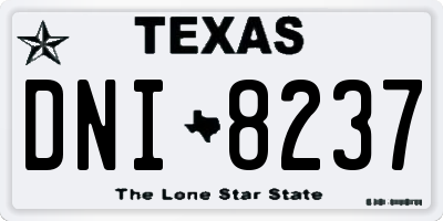 TX license plate DNI8237
