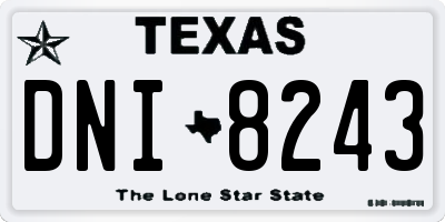 TX license plate DNI8243