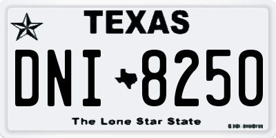TX license plate DNI8250