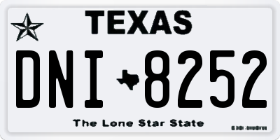 TX license plate DNI8252