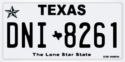 TX license plate DNI8261