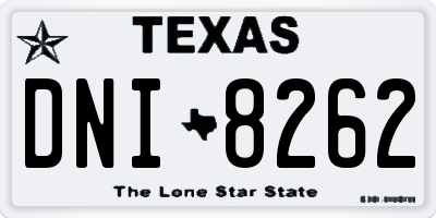 TX license plate DNI8262