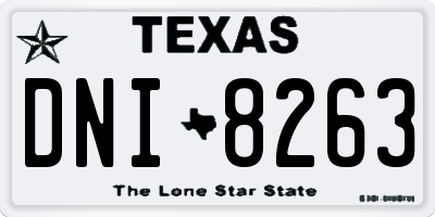 TX license plate DNI8263