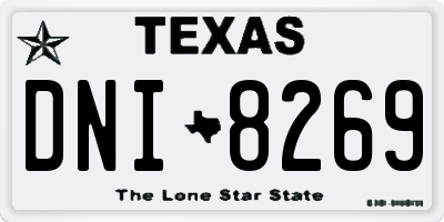 TX license plate DNI8269