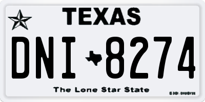 TX license plate DNI8274