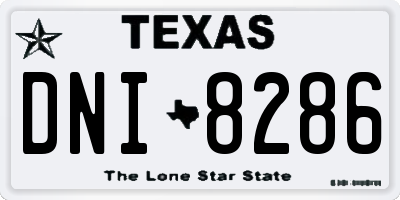 TX license plate DNI8286
