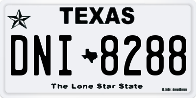 TX license plate DNI8288