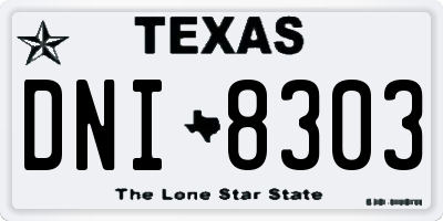TX license plate DNI8303