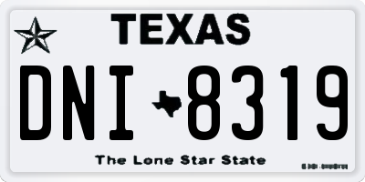 TX license plate DNI8319