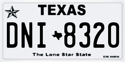 TX license plate DNI8320