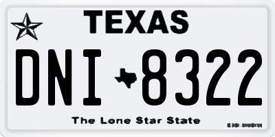 TX license plate DNI8322