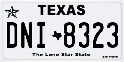 TX license plate DNI8323