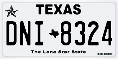 TX license plate DNI8324
