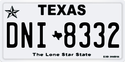 TX license plate DNI8332