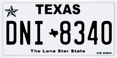 TX license plate DNI8340