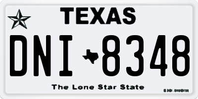 TX license plate DNI8348